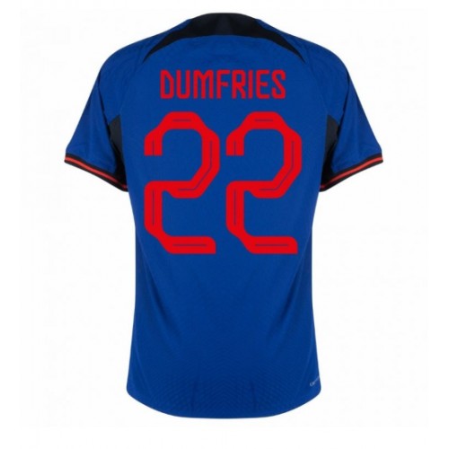 Fotbalové Dres Holandsko Denzel Dumfries #22 Venkovní MS 2022 Krátký Rukáv
